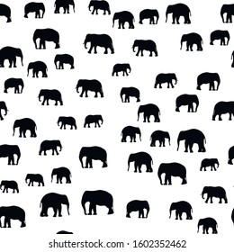 Seamless vector pattern with African Elephants