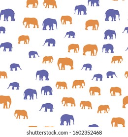 Seamless vector pattern with African Elephants