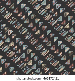 Seamless vector pattern with African ornament. Geometric illustration. Handmade. There is a place for your text. It can be used for packaging, invitations, greeting cards, etc.