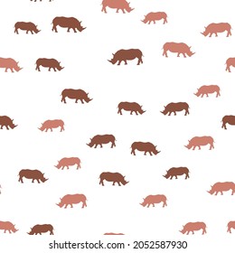 Seamless vector pattern with African Rhinos
