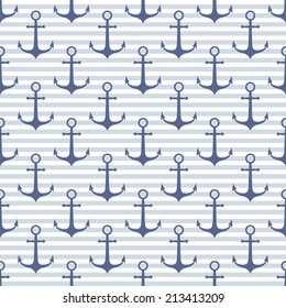 seamless vector pattern with anchor
