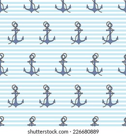 seamless vector pattern with anchor