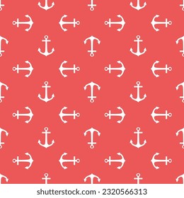 Seamless vector pattern with anchors. Background in marine style. Vector illustration