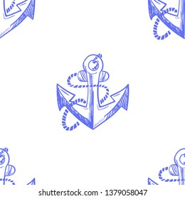 Seamless vector pattern with anchors. Seamless pattern can be used for wallpaper, pattern fills, web page background, surface textures. 