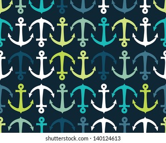 Seamless vector pattern with anchors. Seamless pattern can be used for wallpaper, pattern fills, web page background, surface textures.