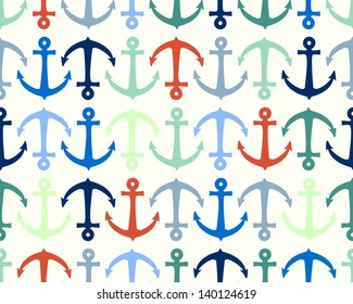 Seamless vector pattern with anchors. Seamless pattern can be used for wallpaper, pattern fills, web page background, surface textures.