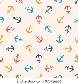 Seamless vector pattern with anchors. Seamless pattern can be used for wallpaper, pattern fills, web page background, surface textures.