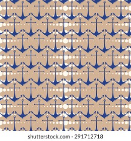 Seamless vector pattern with anchors and dots