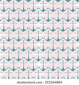 Seamless vector pattern with anchors and dots