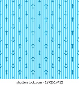 Seamless vector pattern with anchors on a striped background. Seamless pattern can be used for wallpaper, pattern fills, textures.