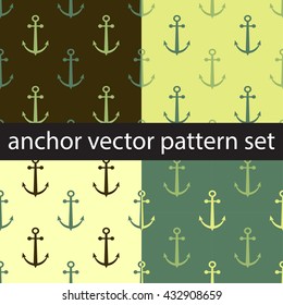 Seamless vector pattern with anchors set