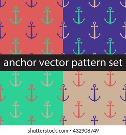 Seamless vector pattern with anchors set