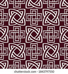 Seamless vector pattern with ancient  decorative motif Solomon's knot for your project