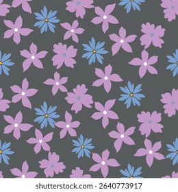 Seamless vector pattern with anemones and branches
