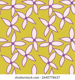 Seamless vector pattern with anemones and branches
