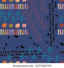 Seamless vector pattern. Animal, geometric and floral pattern for wallpaper, textile, fabric, curve and package design.  