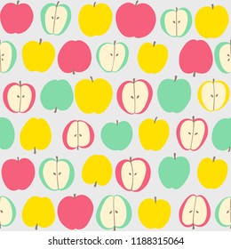 Seamless vector pattern with apples