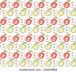 Seamless vector pattern with apples