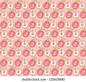 Seamless vector pattern with apples
