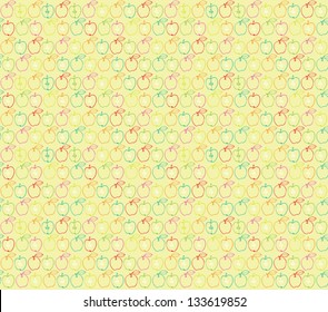 Seamless vector pattern with apples