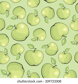 seamless vector pattern with apples