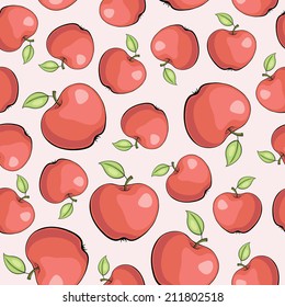 seamless vector pattern with apples