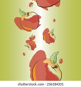 Seamless vector pattern with apples