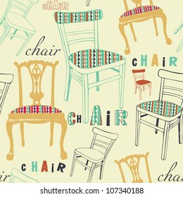  seamless vector pattern with armchairs