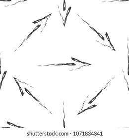 Seamless vector pattern with arrows turned to different directions.