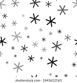 Seamless vector pattern with astrological sextile symbols, creating a creative monochrome background with rotated elements. Vector illustration on white background