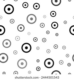 Seamless vector pattern with astrological sun symbols, creating a creative monochrome background with rotated elements. Vector illustration on white background