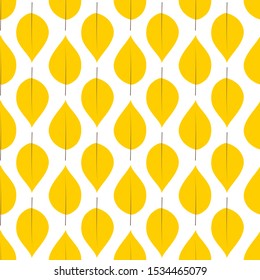 Seamless vector pattern with autumn leaves on a white background.