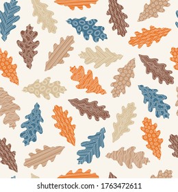 seamless vector pattern with autumn leaves.