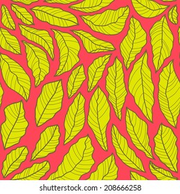 Seamless vector pattern with autumn leaves