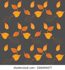 Seamless vector pattern with autumn leaves