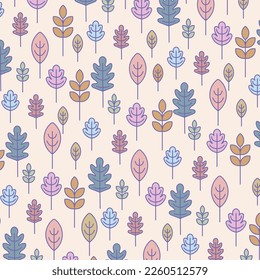 Seamless vector pattern of autumn leaves, branches and berries. Background for textile or book covers, manufacturing, wallpaper, print, gift wrap and scrap booking, leaf background, leaves autumn 