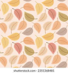 Patrón vectorial sin soldadura con hojas de otoño, fondo decorativo, papel pintado, impresión textil.
