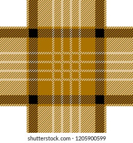 Seamless vector pattern with autumn palette. Classical textile print with checkers and stripes. Trendy fabric design with Scottish motifs.  Template for plaids, shirts, suits, dresses. Yellow, white.