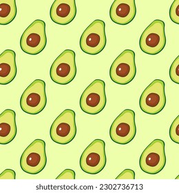 Patrón vectorial sin foco con fruto de aguacate. Para la cocina, para imprimir en textiles, estuche de teléfono. Diseño de tejidos y decoración.