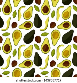Seamless vector pattern with avocado on white. For kitchen, printing on textiles, phone case. Design for fabric and decor.