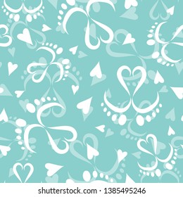 Seamless Vector Pattern of Baby Feet  and Hearts 