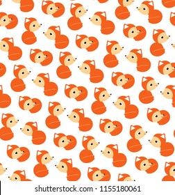 Seamless vector pattern with baby foxes