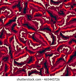 Seamless vector pattern background with abstract ornaments, colorful hand drawn illustration, can be used for printing on paper, fabric or wrapping