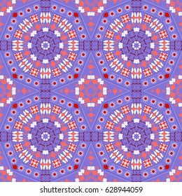 Seamless vector pattern background of abstract shapes. Mandala motif