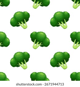Plano de fundo de padrão de vetor contínuo de brócolis