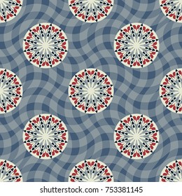Seamless vector pattern background from circular patterns. Design elements for Scrapbook. Can be used for wallpapers, fills images, web page, background, surface