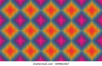 Seamless vector pattern. Background for decor or ethnic Mexican fabric pattern with colorful stripes. Can be used for ceramic tiles, wallpapers, linoleum, textiles.