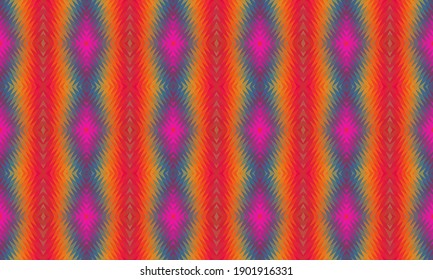 Seamless vector pattern. Background for decor or ethnic Mexican fabric pattern with colorful stripes. Can be used for ceramic tiles, wallpapers, linoleum, textiles.