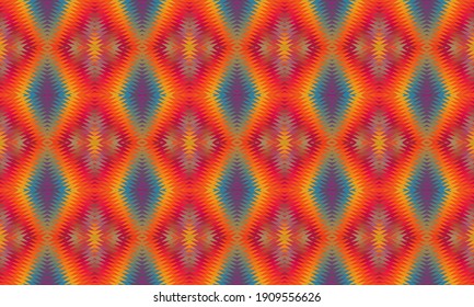 Seamless vector pattern. Background for decor or ethnic Mexican fabric pattern with colorful stripes. Can be used for ceramic tiles, wallpapers, linoleum, textiles.
