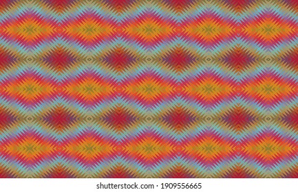 Seamless vector pattern. Background for decor or ethnic Mexican fabric pattern with colorful stripes. Can be used for ceramic tiles, wallpapers, linoleum, textiles.
